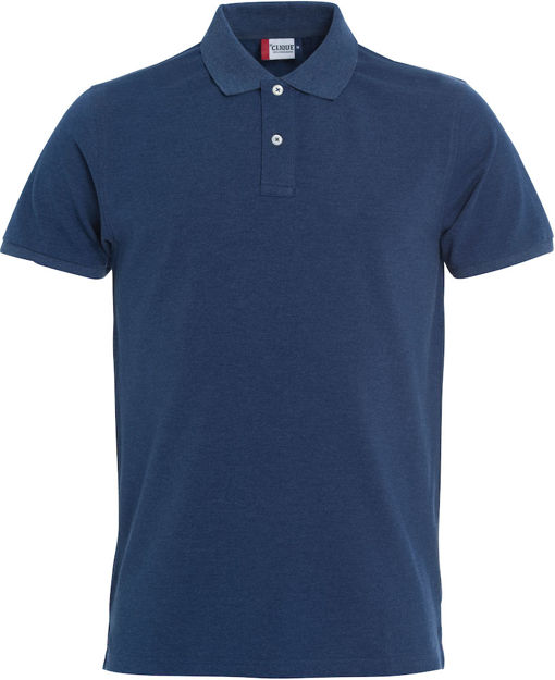 Stretch Premium Polo Blue Melange XS