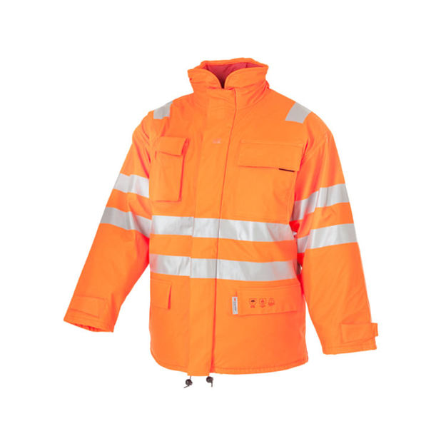 Jobmaster Padded Offshorejakke PU Hi-Vis Orange m/refleks