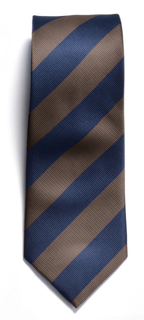 JH&F Tie Regimental Stripe Navy/Brown 0