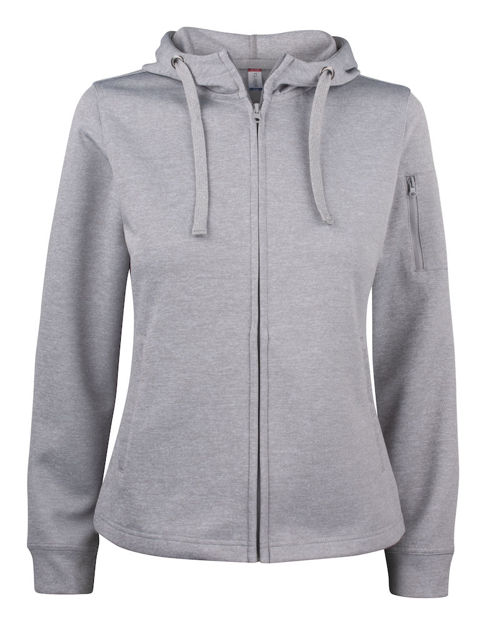 Basic Active Hoody FZ Ladies Grey Melange