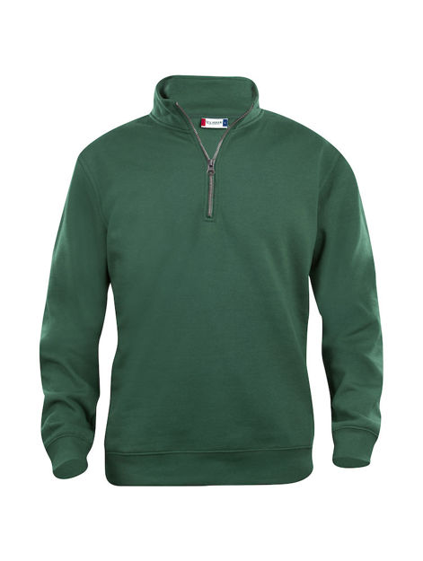 Basic Half Zip Bottle Green