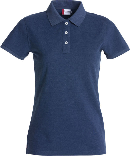 Stretch Premium Polo Ladie Blue Melange