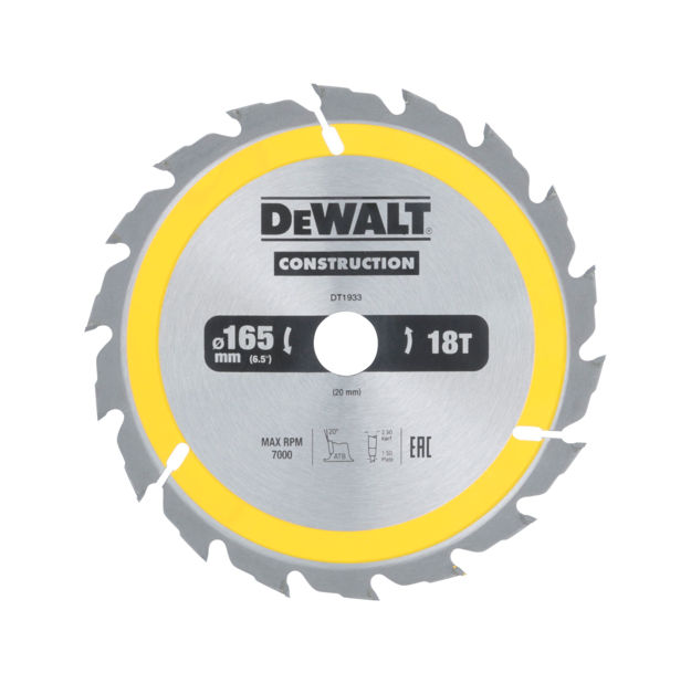 SAGBLAD 165X20X18T DT1933 DEWALT