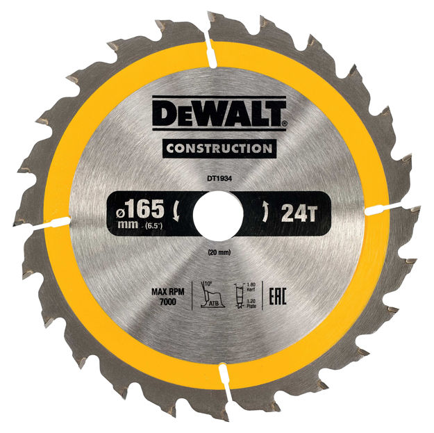 SAGBLAD 165X20MM 24T DT1934 DEWALT