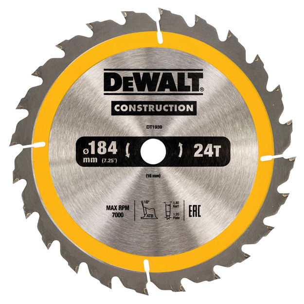 SAGBLAD 184X16MM 24T DT1939 DEWALT