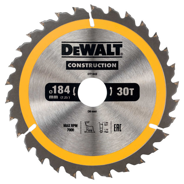 SAGBLAD 184X30X30T DT1942 DEWALT