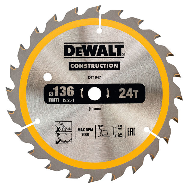 SAGBLAD 136X10MM 24T DT1947 DEWALT