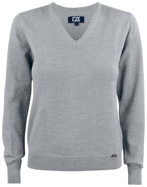 Everett V-Neck Ladies Grey Melange