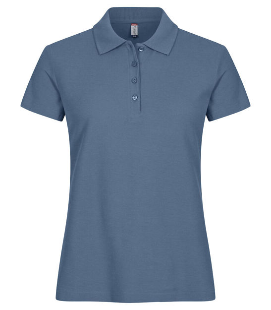 Basic Polo Ladies Steel Blue