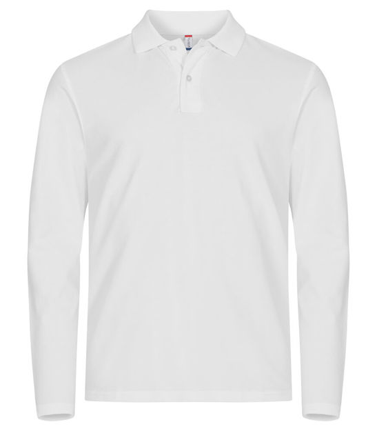 Stretch Premium Polo L/S White