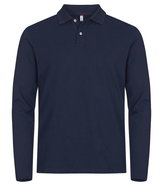 Stretch Premium Polo L/S Dark Navy