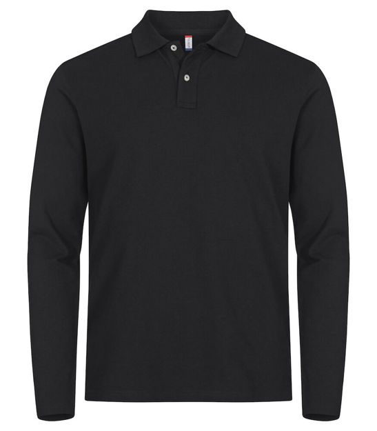 Stretch Premium Polo L/S Black