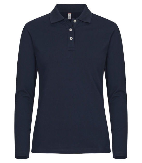 Stretch Premium Polo Lady L/S Dark Navy