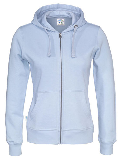 Full Zip Hood Lady (GOTS) Sky Blue