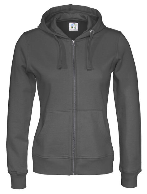 Full Zip Hood Lady (GOTS) Charcoal