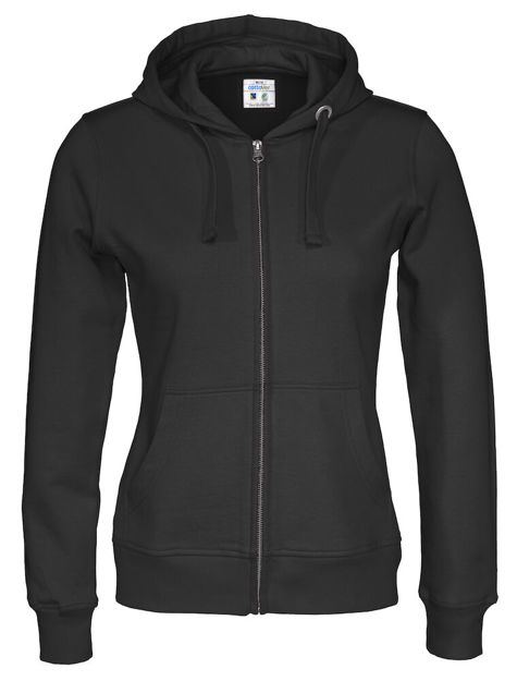 Full Zip Hood Lady (GOTS) Black