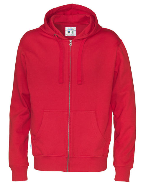 Full Zip Hood Man (GOTS) Red