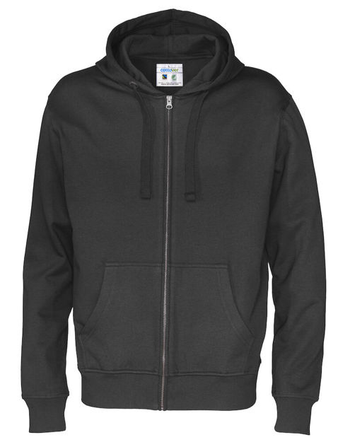 Full Zip Hood Man (GOTS) Black